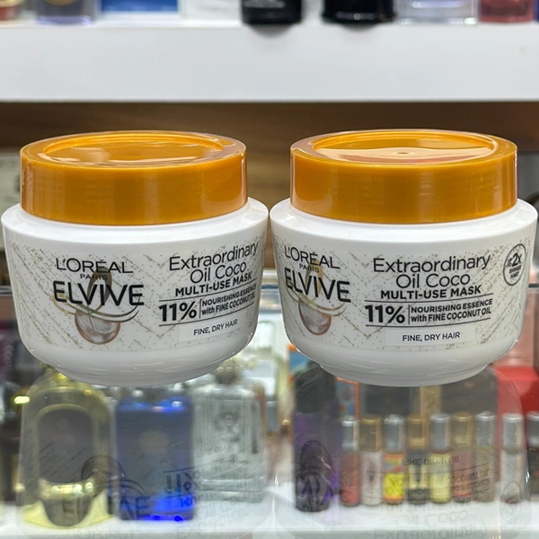 ماسک مو روغن نارگیل الویو لورال سفید اصل مدل اکسترا اوردینری مخصوص موی خشک 300 میل | L'Oreal Elvive Extraordinary Multi-USE Mask For Dry Hair 300ml